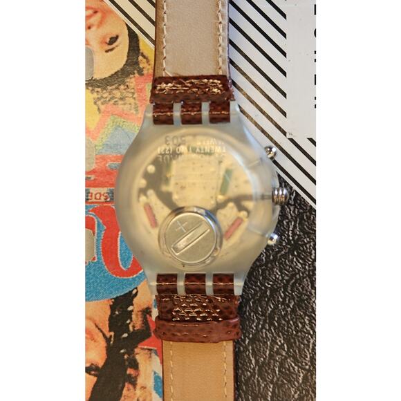Swatch watch OVERBOARD SBK105 1995 AquaChrono New old stock - Picture 10 of 11